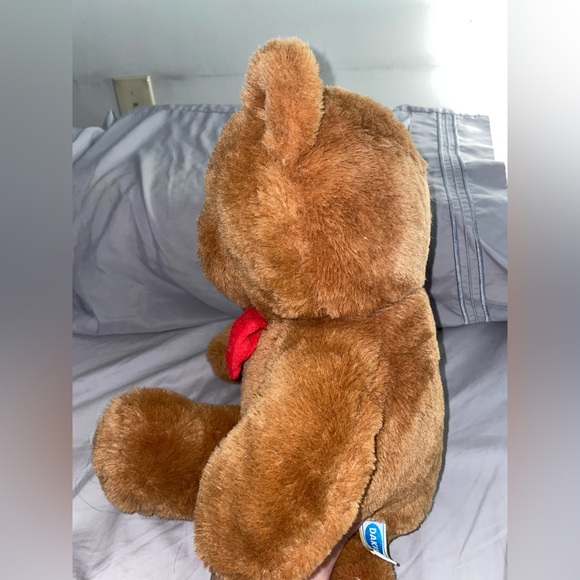 Dakin Brown Honey Jo Vintage 1986 20" Plush Teddy Bear Red Bow Tie Fun Farm - Picture 9 of 11